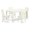East West Furniture Dining Room Set Linen White, Cano5-lwh-w In White