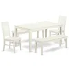 East West Furniture Dining Room Set Linen White, Cawe5c-lwh-w