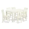 East West Furniture Dining Room Set Linen White, Cano7-lwh-w