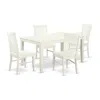 East West Furniture Dining Room Set Linen White, Cawe5-lwh-w