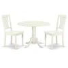 East West Furniture Dining Room Set Linen White, Dlav3-lwh-w
