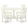 East West Furniture Dining Room Set Linen White, Dlav5-lwh-w