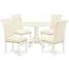 East West Furniture Dining Room Set Linen White, Dlbr5-whi-02 In Neutral
