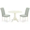 East West Furniture Dining Room Set Linen White, Dlce3-whi-15