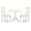 East West Furniture Dining Room Set Linen White, Dlcl3-lwh-w