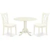 East West Furniture Dining Room Set Linen White, Dlcl3-whi-c