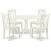 East West Furniture Dining Room Set Linen White, Dlcl5-lwh-w