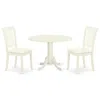 East West Furniture Dining Room Set Linen White, Dlda3-whi-c