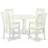 East West Furniture Dining Room Set Linen White, Dlda5-lwh-w