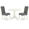 East West Furniture Dining Room Set Linen White, Dldr3-lwh-07