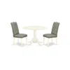 East West Furniture Dining Room Set Linen White, Dlel3-whi-07