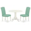 East West Furniture Dining Room Set Linen White, Dlen3-lwh-57