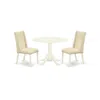 East West Furniture Dining Room Set Linen White, Dlfl3-whi-01
