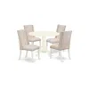 East West Furniture Dining Room Set Linen White, Dlfl5-whi-01