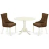 East West Furniture Dining Room Set Linen White, Shfr3-whi-18