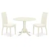 East West Furniture Dining Room Set Linen White, Dlip3-whi-c