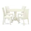 East West Furniture Dining Room Set Linen White, Dlip5-lwh-w