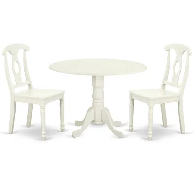 East West Furniture Dining Room Set Linen White, Dlke3-lwh-w In Black