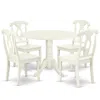 East West Furniture Dining Room Set Linen White, Dlke5-lwh-w