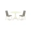 East West Furniture Dining Room Set Linen White, Dlla3-whi-06