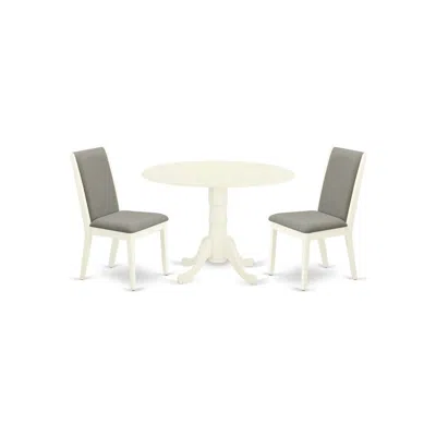 East West Furniture Dining Room Set Linen White, Dlla3-whi-06 In Black