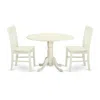 East West Furniture Dining Room Set Linen White, Dlno3-lwh-w
