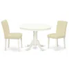 East West Furniture Dining Room Set Linen White, Hlab3-lwh-64