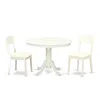 East West Furniture Dining Room Set Linen White, Hlad3-lwh-lc