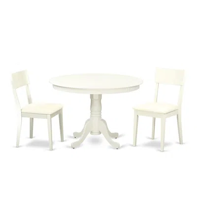 East West Furniture Dining Room Set Linen White, Hlad3-lwh-lc In Green