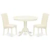 East West Furniture Dining Room Set Linen White, Hlba3-lwh-01