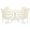 East West Furniture Dining Room Set Linen White, Hlba5-lwh-01