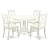 East West Furniture Dining Room Set Linen White, Hlbo5-lwh-lc