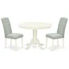 East West Furniture Dining Room Set Linen White, Hlce3-lwh-15