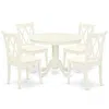 East West Furniture Dining Room Set Linen White, Hlcl5-lwh-c