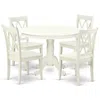 East West Furniture Dining Room Set Linen White, Hlcl5-lwh-w In Neutral