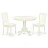 East West Furniture Dining Room Set Linen White, Hlda3-lwh-c
