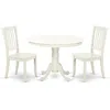 East West Furniture Dining Room Set Linen White, Hlda3-lwh-w