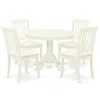 East West Furniture Dining Room Set Linen White, Hlda5-lwh-c
