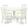 East West Furniture Dining Room Set Linen White, Hlda5-lwh-w In White