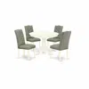 East West Furniture Dining Room Set Linen White, Hlel5-lwh-07