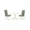 East West Furniture Dining Room Set Linen White, Hlen3-lwh-06