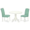East West Furniture Dining Room Set Linen White, Hlen3-lwh-57