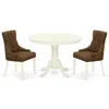 East West Furniture Dining Room Set Linen White, Anfr3-lwh-18