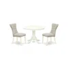 East West Furniture Dining Room Set Linen White, Hlga3-lwh-35
