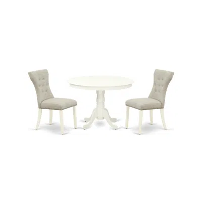 East West Furniture Dining Room Set Linen White, Hlga3-lwh-35 In Gray