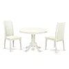 East West Furniture Dining Room Set Linen White, Hlip3-lwh-w