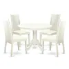 East West Furniture Dining Room Set Linen White, Hlip5-lwh-w In White