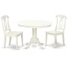 East West Furniture Dining Room Set Linen White, Hlke3-lwh-w