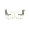 East West Furniture Dining Room Set Linen White, Hlla3-lwh-06