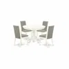 East West Furniture Dining Room Set Linen White, Hlla5-lwh-06